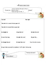 English Worksheet: GIVING DIRECTIONS