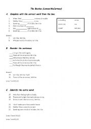 English Worksheet: Let It Be- The Beatles