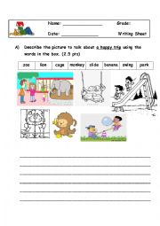 English Worksheet: writing sheet
