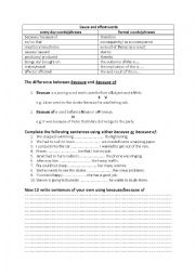 English Worksheet: Cause and effect 
