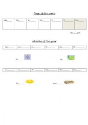 English Worksheet: Days and Months