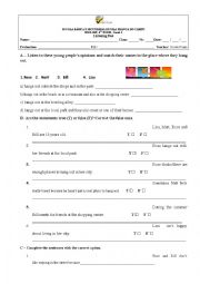 English Worksheet: Listening test