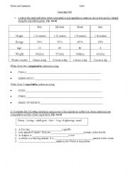 English Worksheet: COMPARATIVES AND SUPERLATIVES TEST