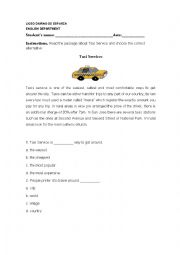 English Worksheet: Means of transportation 