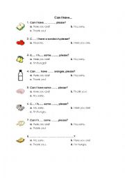 English Worksheet: can I 