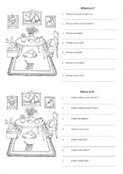 English Worksheet: Where is it? (prepositions of place)