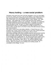 English Worksheet: heavy texting
