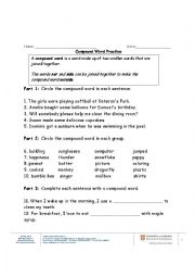 English Worksheet: compound words