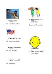 English Worksheet: wh questions