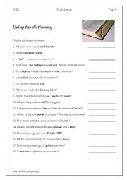 English Worksheet: Using the dictionary