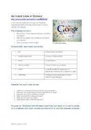 English Worksheet: Video comprehension: An inside look at Google