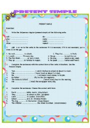 English Worksheet: Present simple 