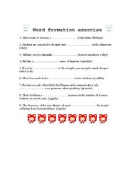 word formation exercise