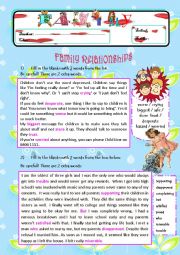 English Worksheet: All About Family! Exercises on Family Relationships / Pocket Money / Household Chores (4 PAGES)