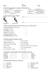 English Worksheet: Exam for A1.1  second page