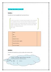 English Worksheet: Writing: Introduce yourself!