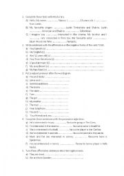 English Worksheet: Verb to be