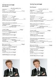 English Worksheet: Rod Stewart - The way you look tonight