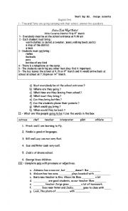 English Worksheet: present continuous test