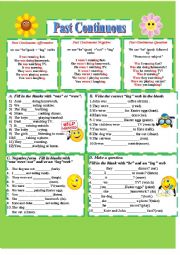 English Worksheet: Past continuous