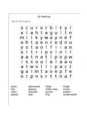 English Worksheet: Life in Space
