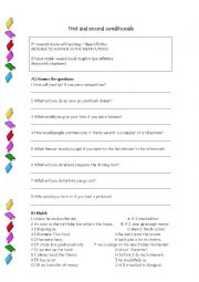 English Worksheet: FIRST AND SECOND CONDITIONALS 