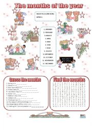 English Worksheet: The months of the year