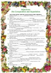 English Worksheet: the comparative and superlative of adjectives