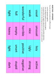 English Worksheet: ADJECTIVES - OPPOSITES