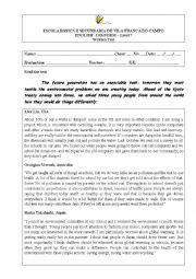 English Worksheet: Reading comprehension test