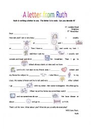 English Worksheet: a letter from Ruth