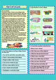 English Worksheet: That is my village (+ key)