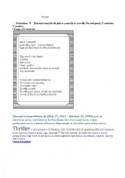 English Worksheet: Thriller 