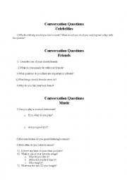 English Worksheet: coversation- some questions