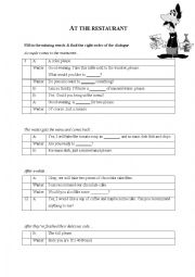 English Worksheet: restaurant