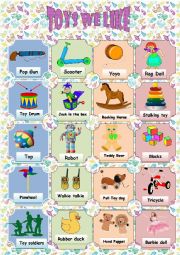 English Worksheet: Toys we like