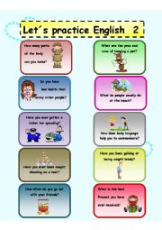 English Worksheet: Lets parctice English ( speaking cards 2)