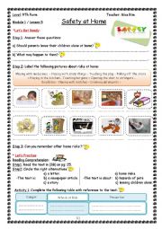 English Worksheet: Safety at Home Worksheet