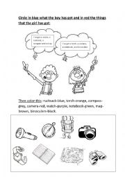 English Worksheet: Lets go camping 2