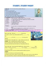 English Worksheet: Starry, Starry Night