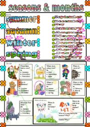 English Worksheet: seasons & months