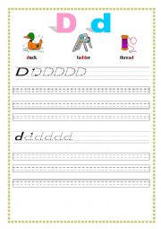 English Worksheet: Alphabet Dd