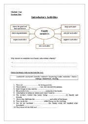English Worksheet: Family Relationships 3rd Year Students