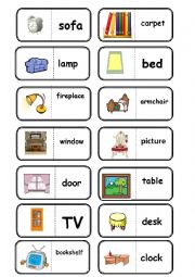 English Worksheet: furniture domino