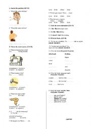 English Worksheet: primary test on english