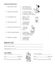 English Worksheet: personal information