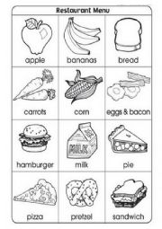 English Worksheet: FOOD RESTAURANT