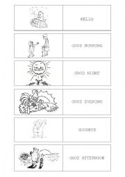 English Worksheet: greetings dominoes