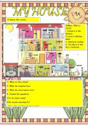 English Worksheet: MY HOUSE - WHAT ARE THEY DOING?