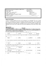 English Worksheet: EXAM: HOLIDAYS AND CELEBRATIONS AND DISEASES